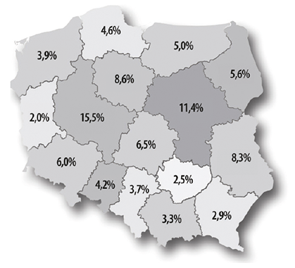 Mapka zasięgu